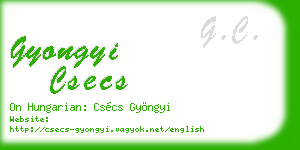 gyongyi csecs business card